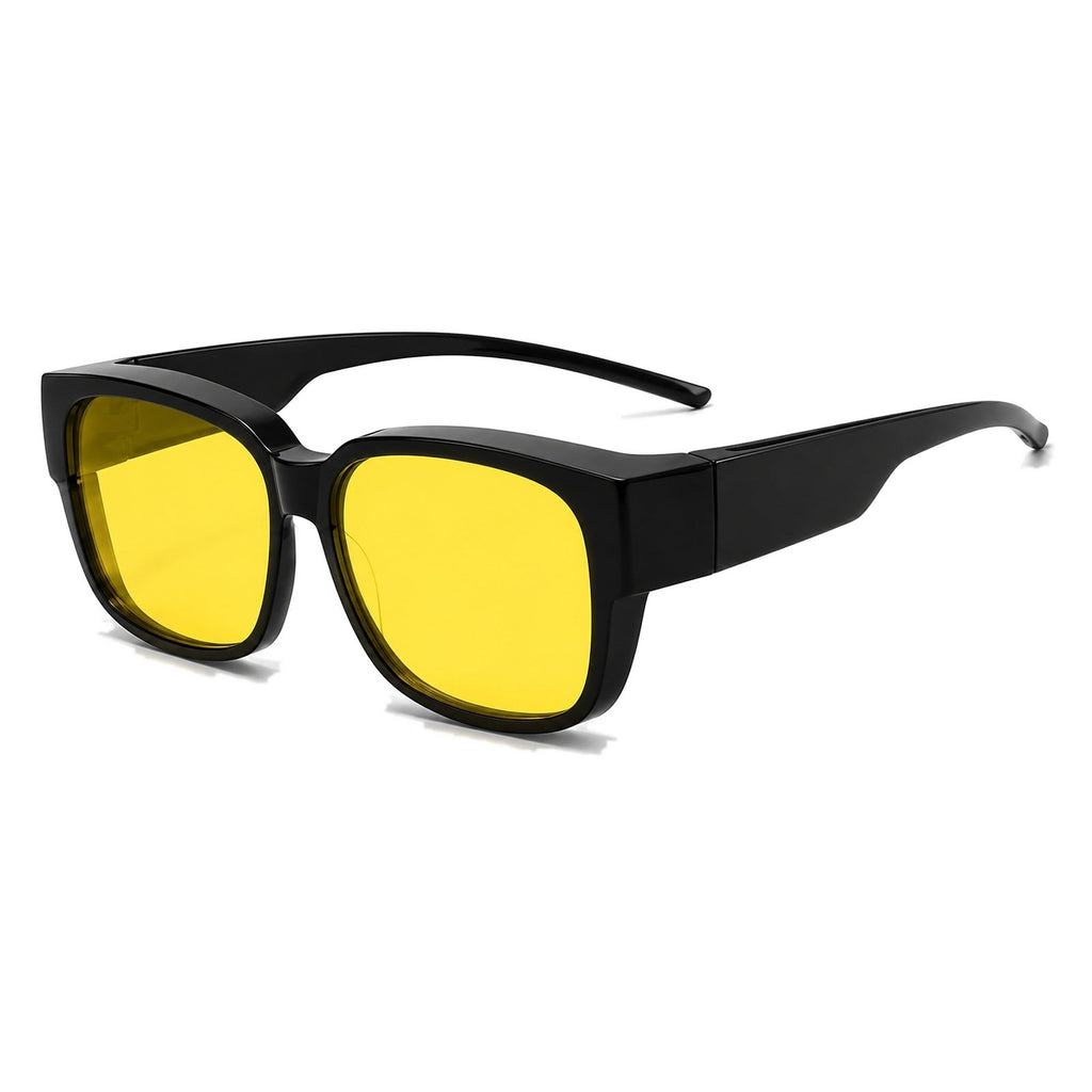 Lunettes par-dessus BORÉAL NUIT, monture noire, verre jaune pour la conduite de nuit