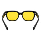 Lunettes de conduite de nuit par-dessus BORÉAL NUIT, verre jaune, vue de dos