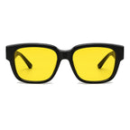 Lunettes de conduite de nuit par-dessus BORÉAL NUIT, verre jaune, vue de face