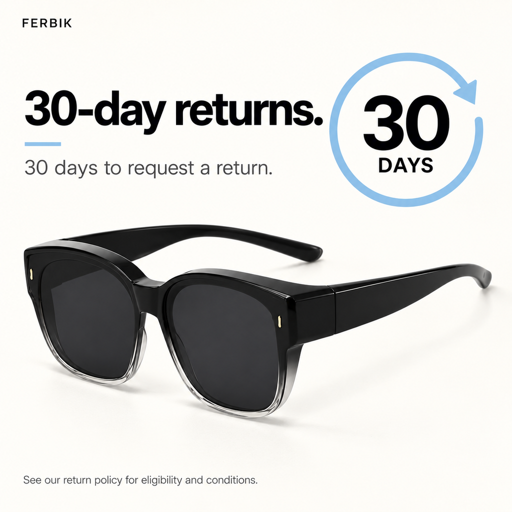 AURORE graduated black fit-over sunglasses, 30-day returns