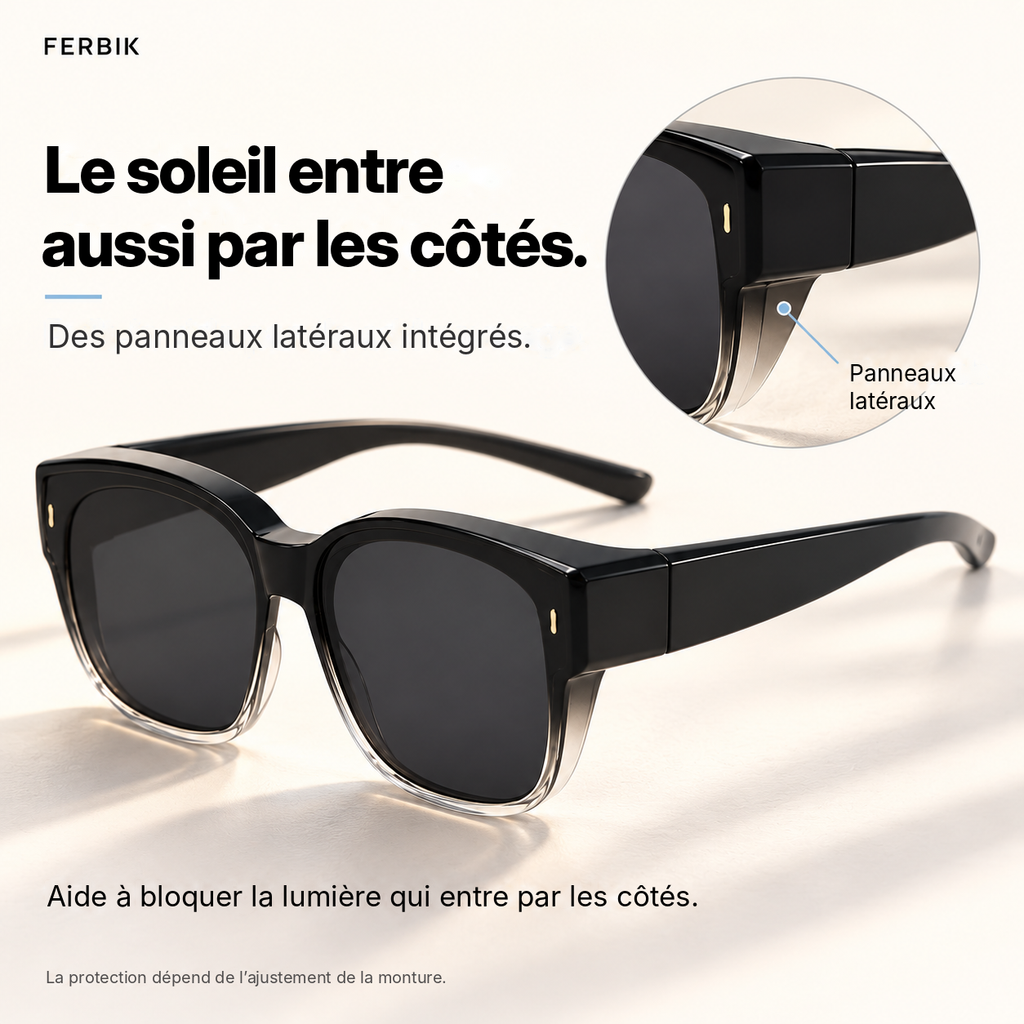 Lunettes de soleil AURORE noir dégradé avec panneaux latéraux intégrés