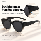 AURORE graduated black fit-over sunglasses, built-in side panels