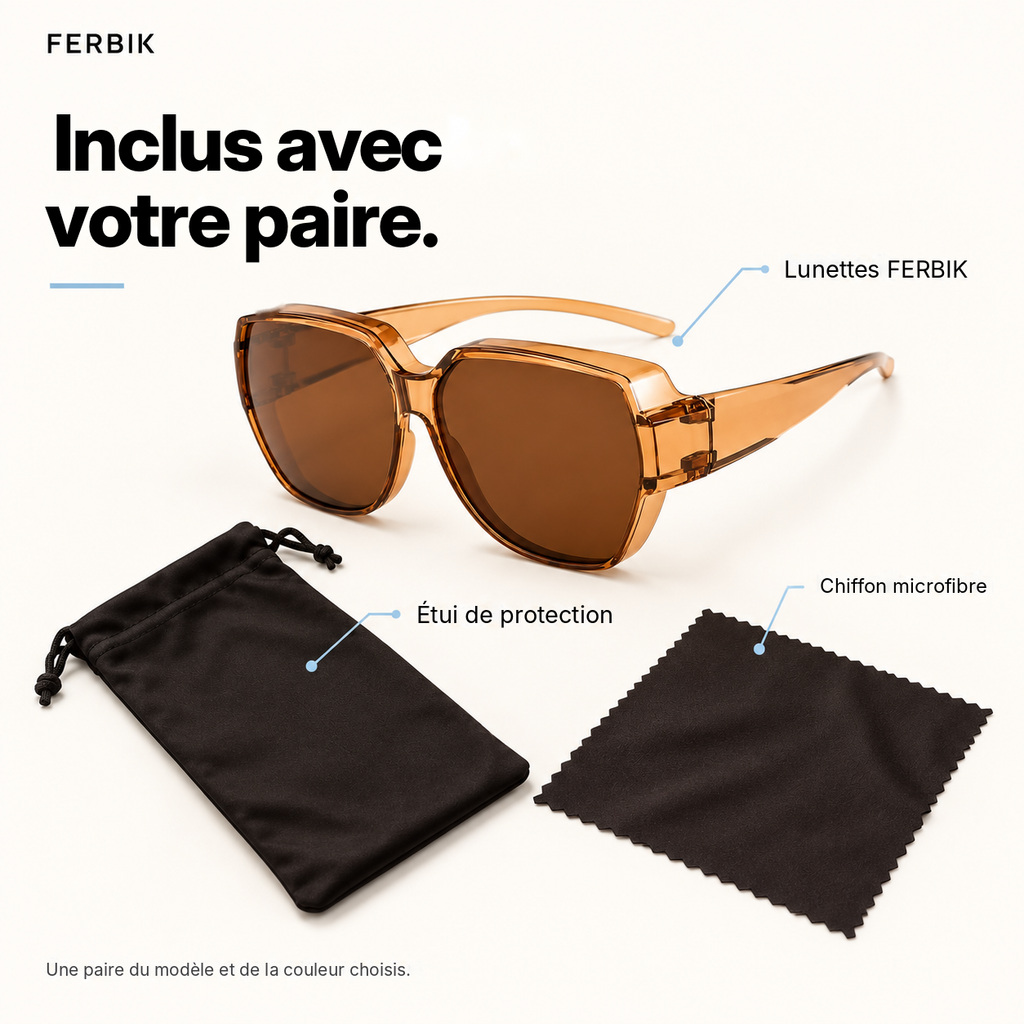 Lunettes de soleil BRUME thé avec étui de protection et chiffon microfibre
