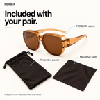 BRUME tea fit-over sunglasses with pouch and microfiber cloth