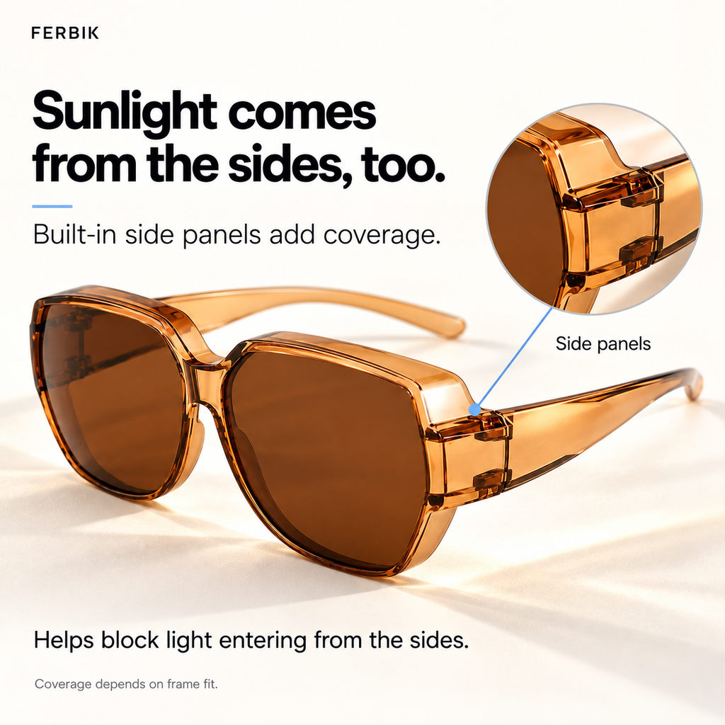 BRUME tea fit-over sunglasses, built-in side panels
