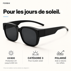 Lunettes de soleil NORDET gris fumé, gros plan sur le verre