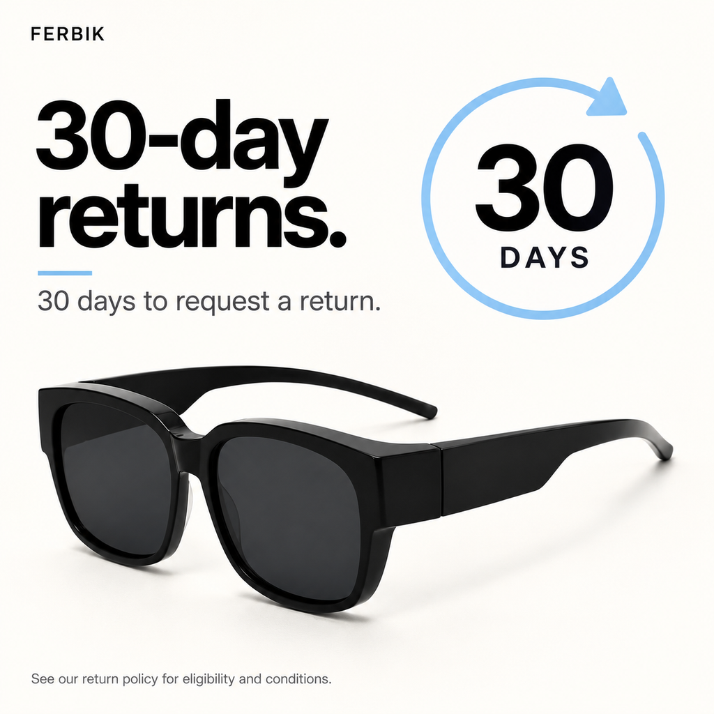NORDET smoke grey fit-over sunglasses, 30-day returns