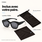 Lunettes de soleil PETIT NORD noir pour enfant avec étui de protection et chiffon microfibre