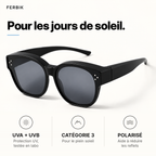 Lunettes de soleil PETIT NORD noir pour enfant, gros plan sur le verre