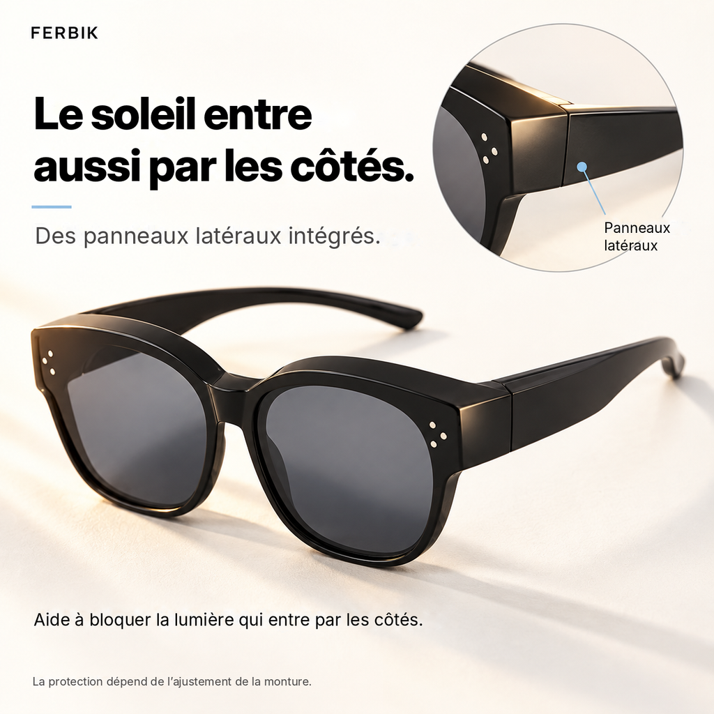 Lunettes de soleil PETIT NORD noir pour enfant avec panneaux latéraux intégrés