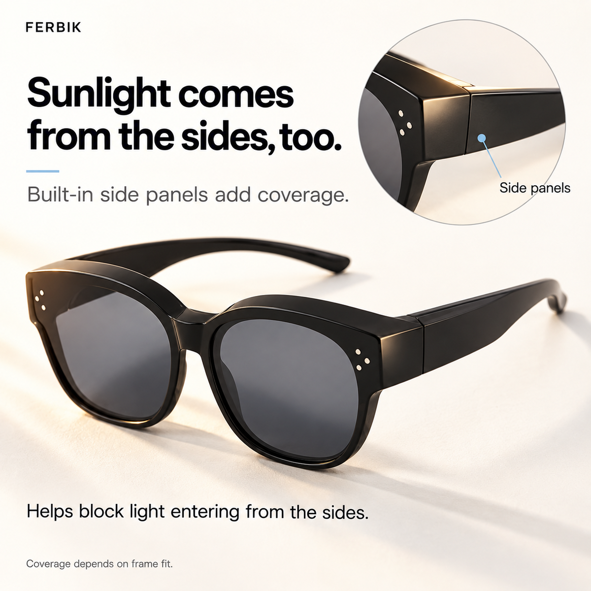 PETIT NORD black kids fit-over sunglasses, built-in side panels
