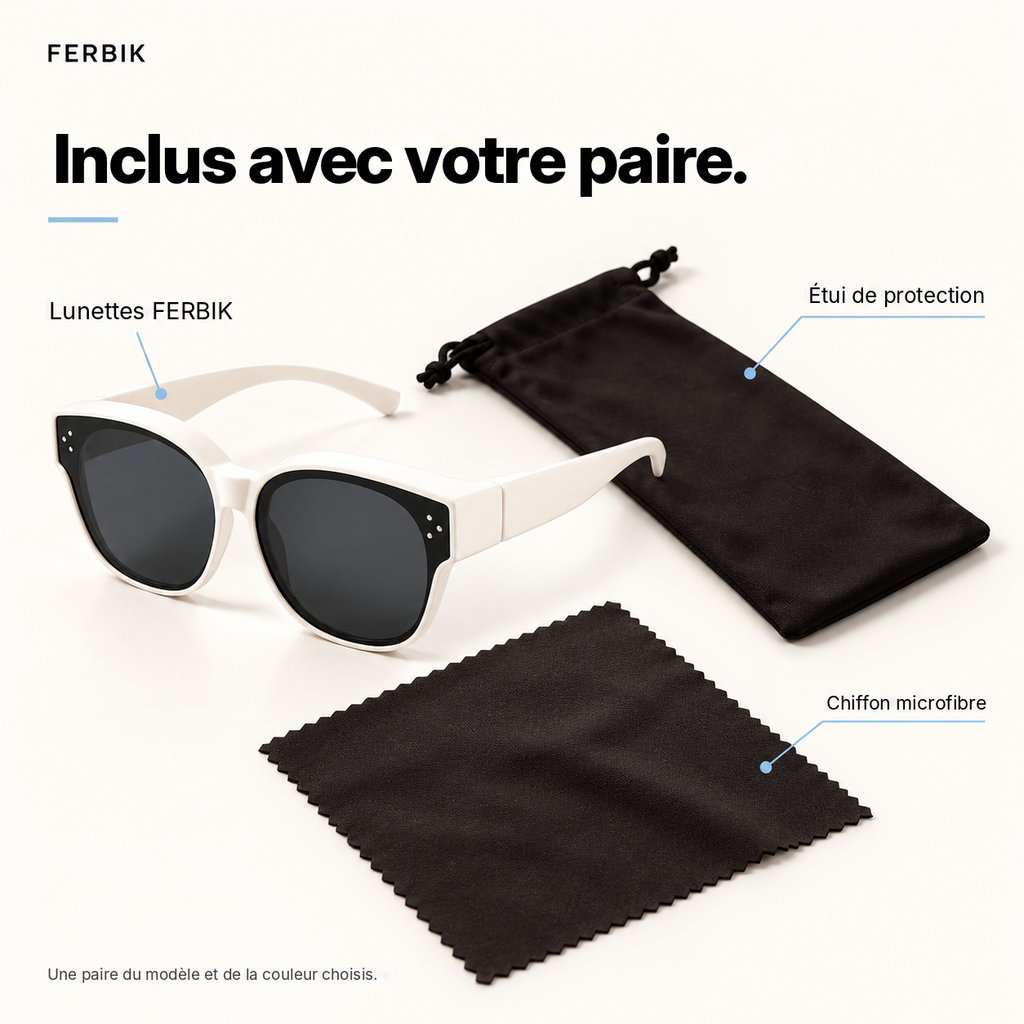 Lunettes de soleil PETIT NORD crème pour enfant avec étui de protection et chiffon microfibre