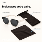 Lunettes de soleil PETIT NORD crème pour enfant avec étui de protection et chiffon microfibre