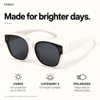 PETIT NORD cream kids fit-over sunglasses, lens close-up