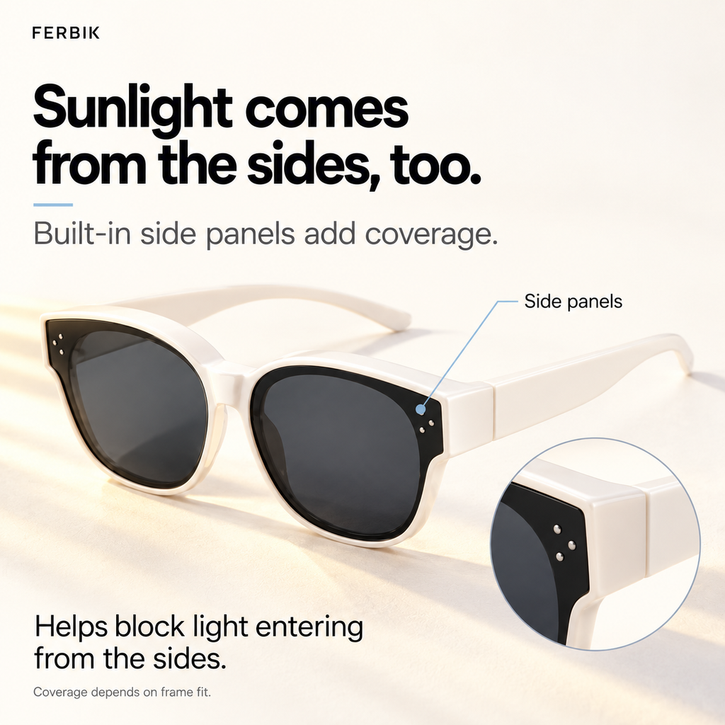PETIT NORD cream kids fit-over sunglasses, built-in side panels