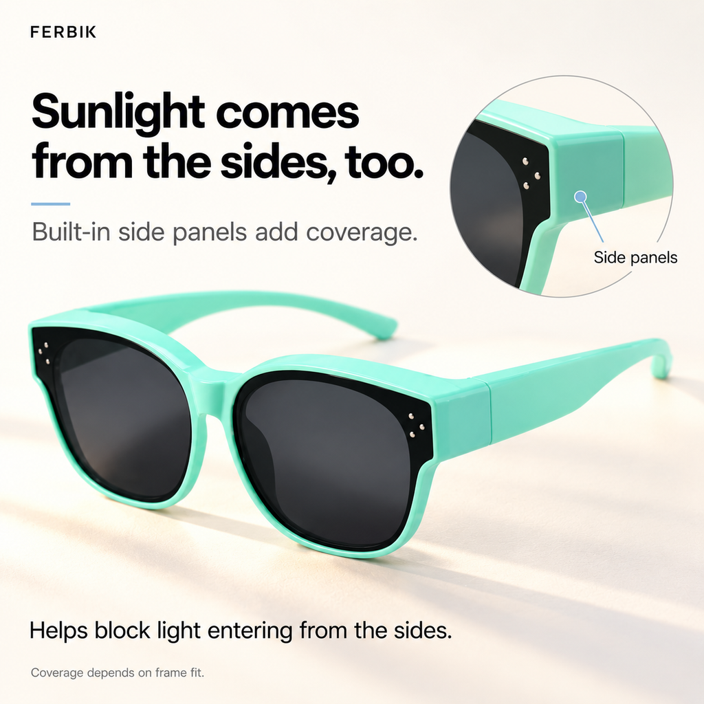 PETIT NORD mint kids fit-over sunglasses, built-in side panels