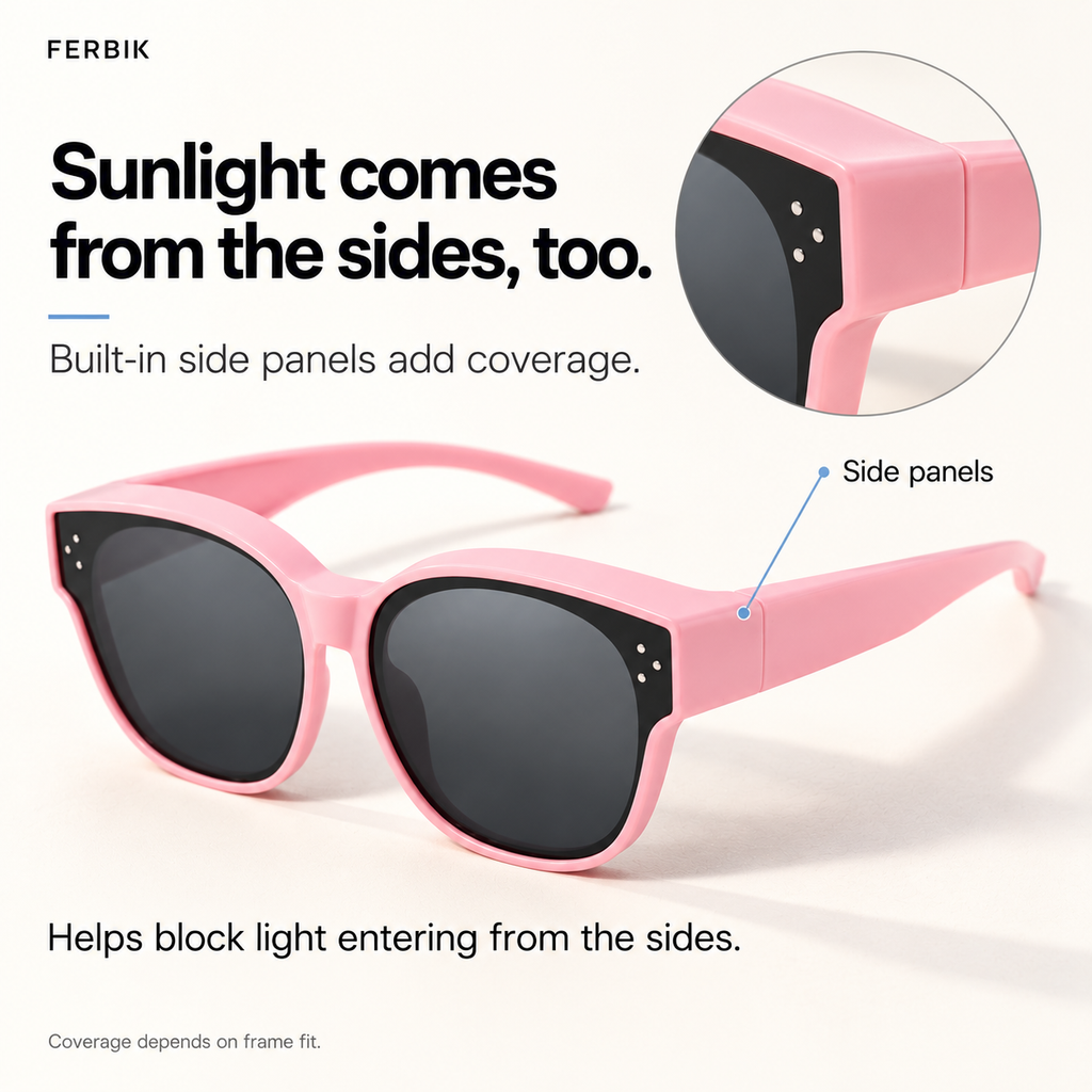 PETIT NORD pink kids fit-over sunglasses, built-in side panels