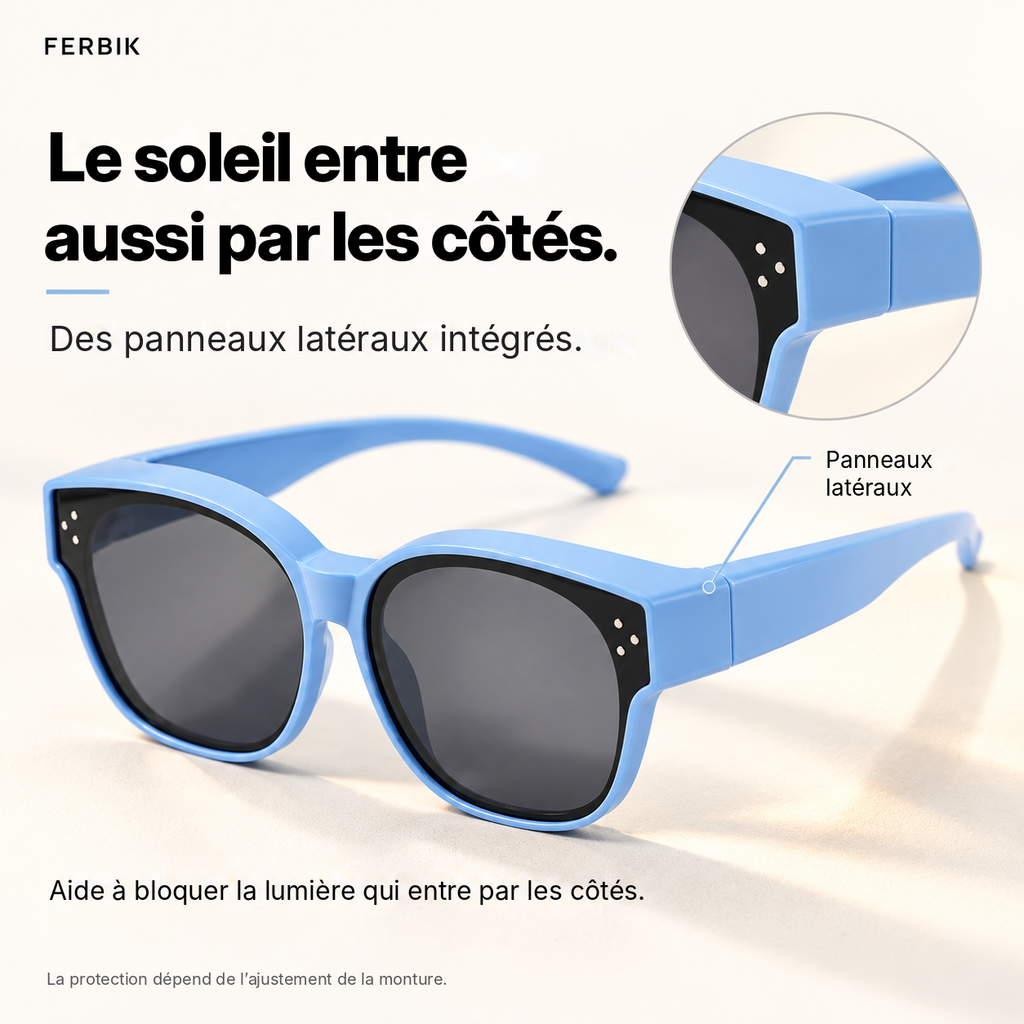 Lunettes de soleil PETIT NORD bleu ciel pour enfant avec panneaux latéraux intégrés