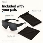 RAFALE smoke fit-over sport shield sunglasses with pouch and microfiber cloth