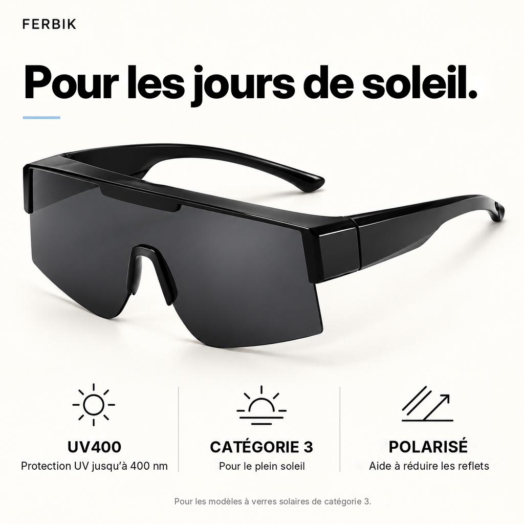Lunettes de soleil RAFALE fumé, gros plan sur le verre