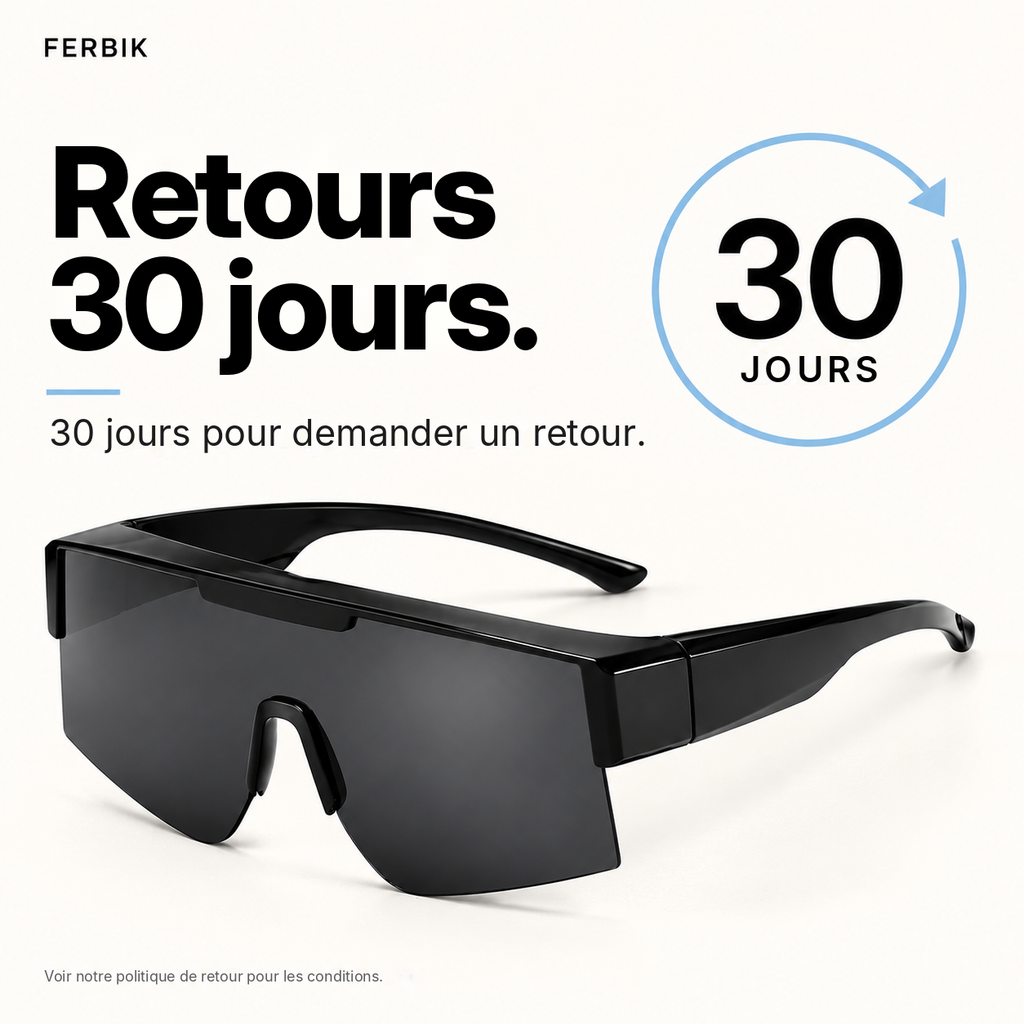 Lunettes de soleil RAFALE fumé, retours sous 30 jours
