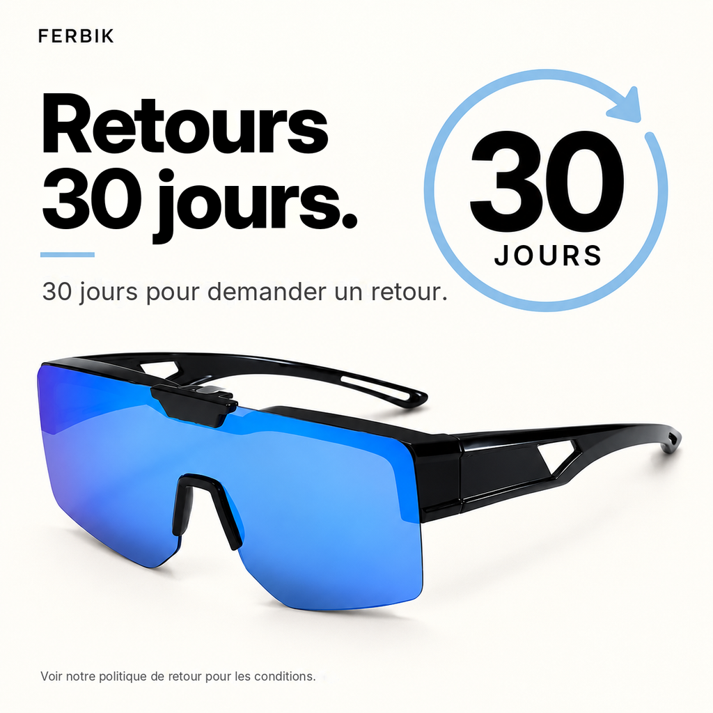 Lunettes de soleil SUROÎT miroir bleu, retours sous 30 jours