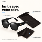 Lunettes de soleil VESPRA noir avec étui de protection et chiffon microfibre