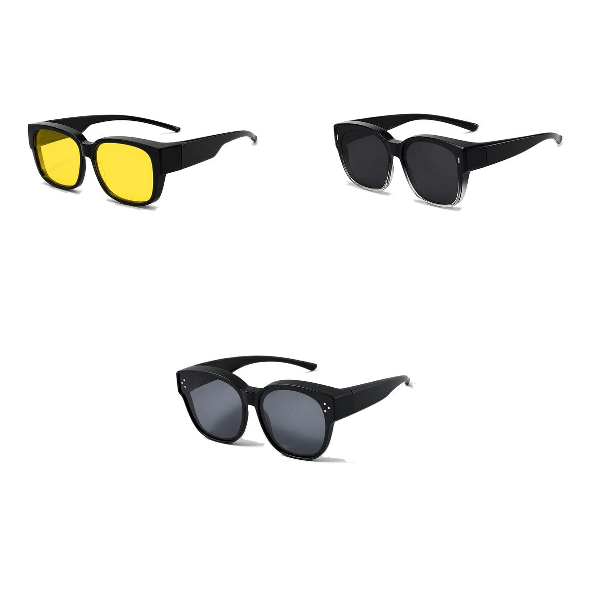 Ferbik family pack: BORÉAL NUIT — Yellow lens, AURORE — Graduated black, PETIT NORD Black