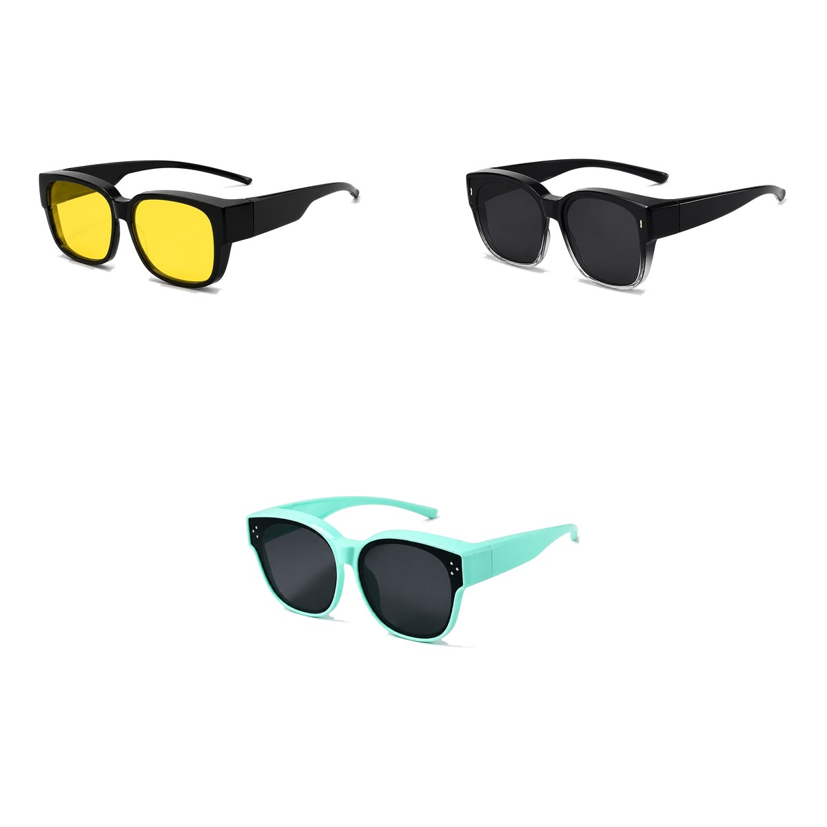 Ferbik family pack: BORÉAL NUIT — Yellow lens, AURORE — Graduated black, PETIT NORD Mint