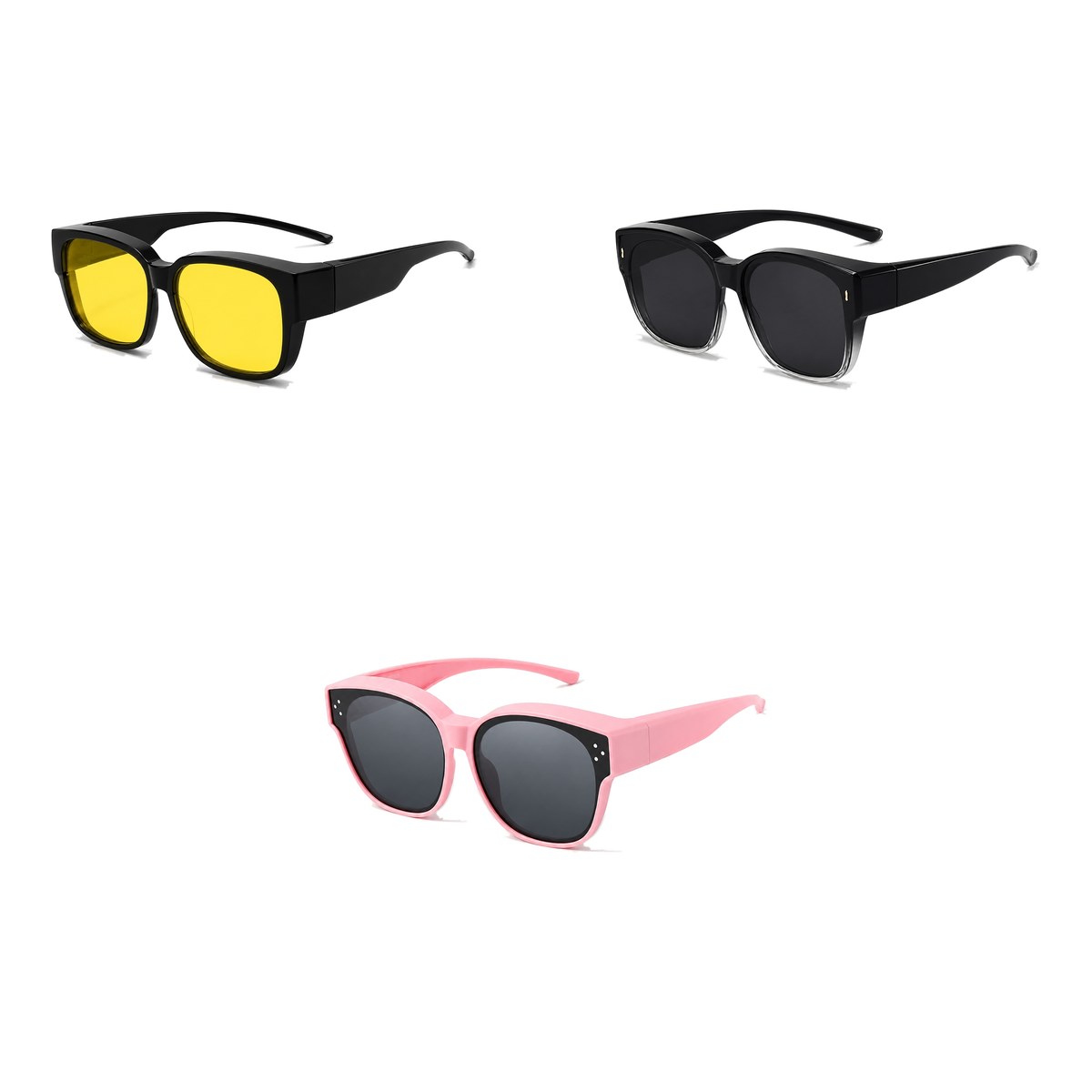 Ferbik family pack: BORÉAL NUIT — Yellow lens, AURORE — Graduated black, PETIT NORD Pink