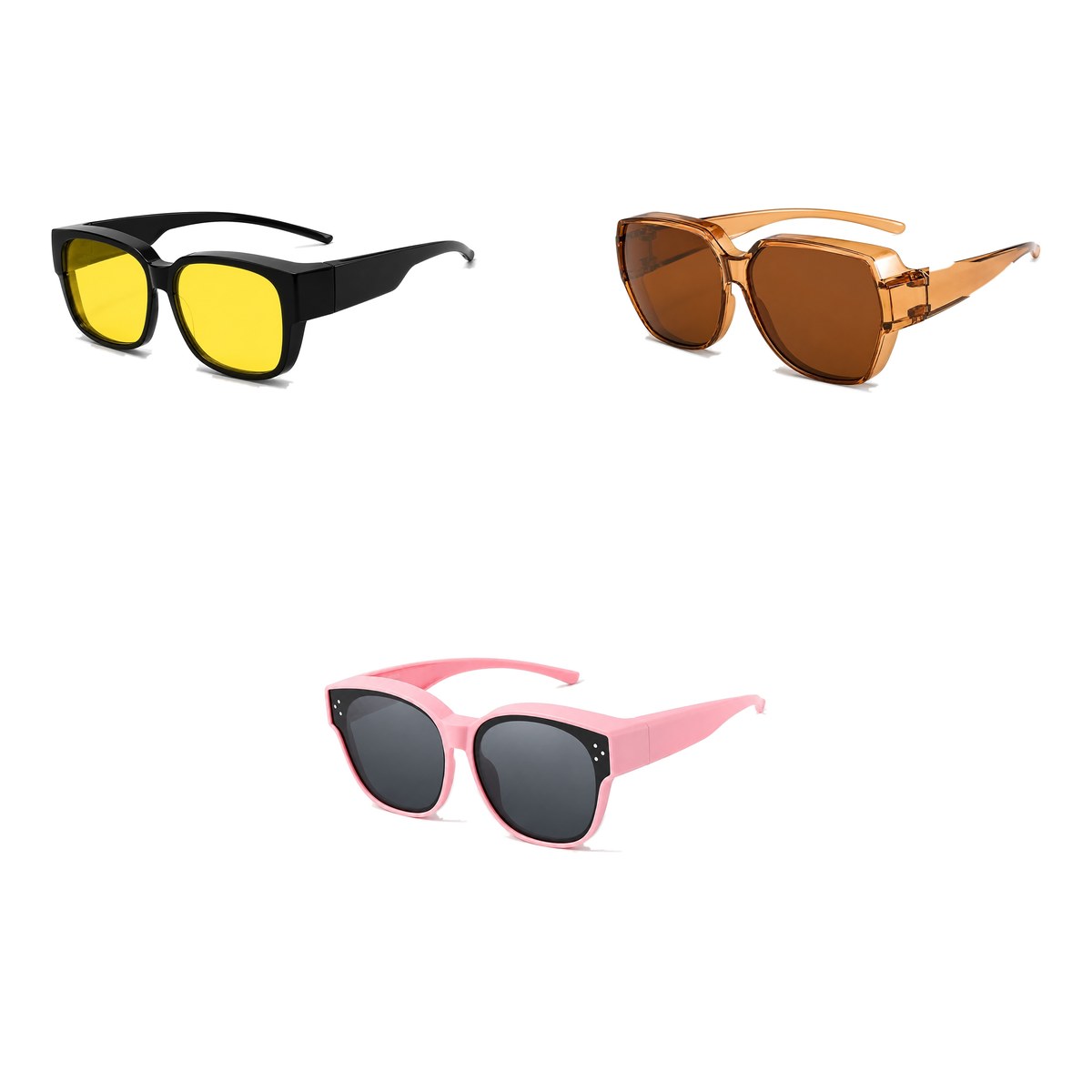 Ferbik family pack: BORÉAL NUIT — Yellow lens, BRUME — Tea, PETIT NORD Pink
