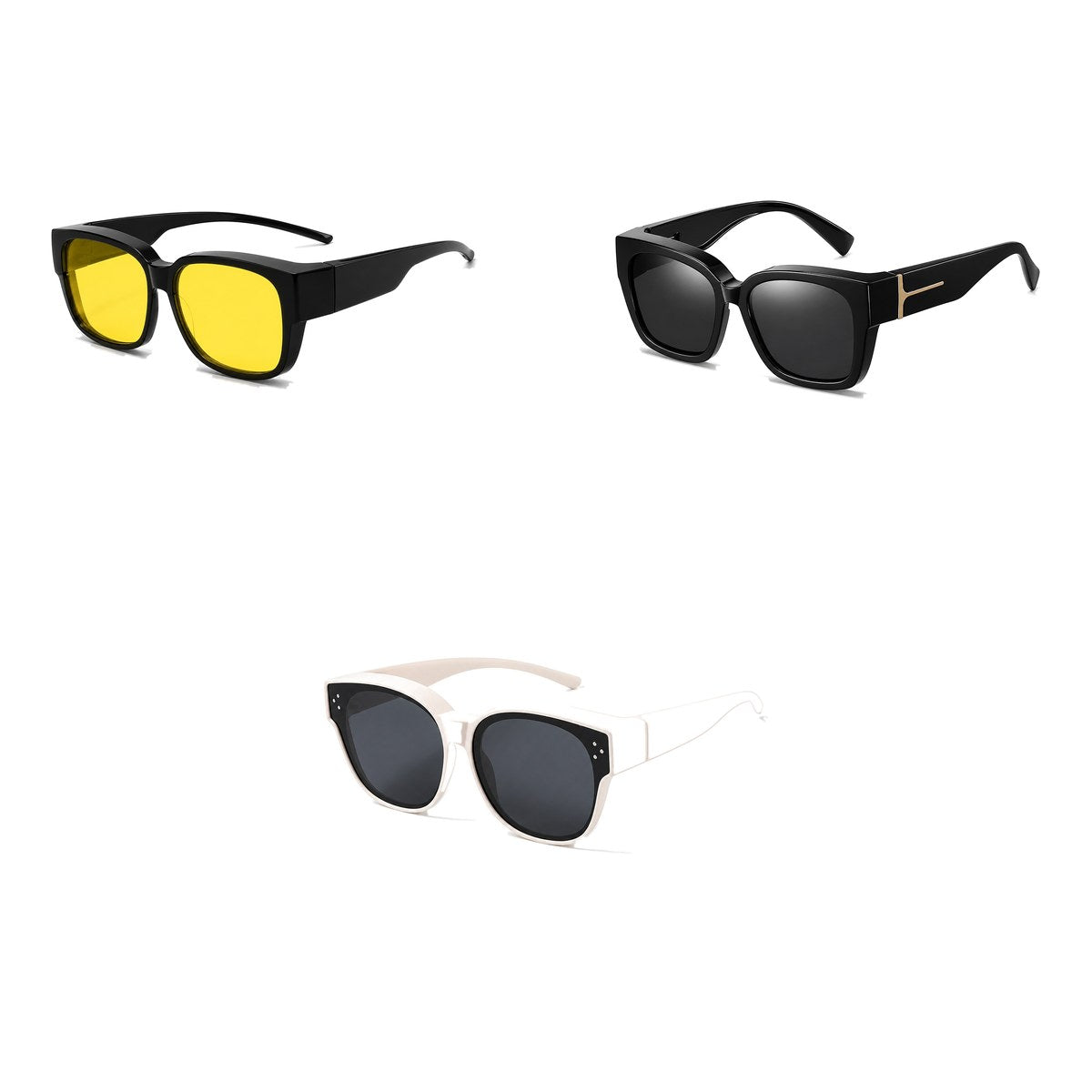 Ferbik family pack: BORÉAL NUIT — Yellow lens, VESPRA — Black, PETIT NORD Cream