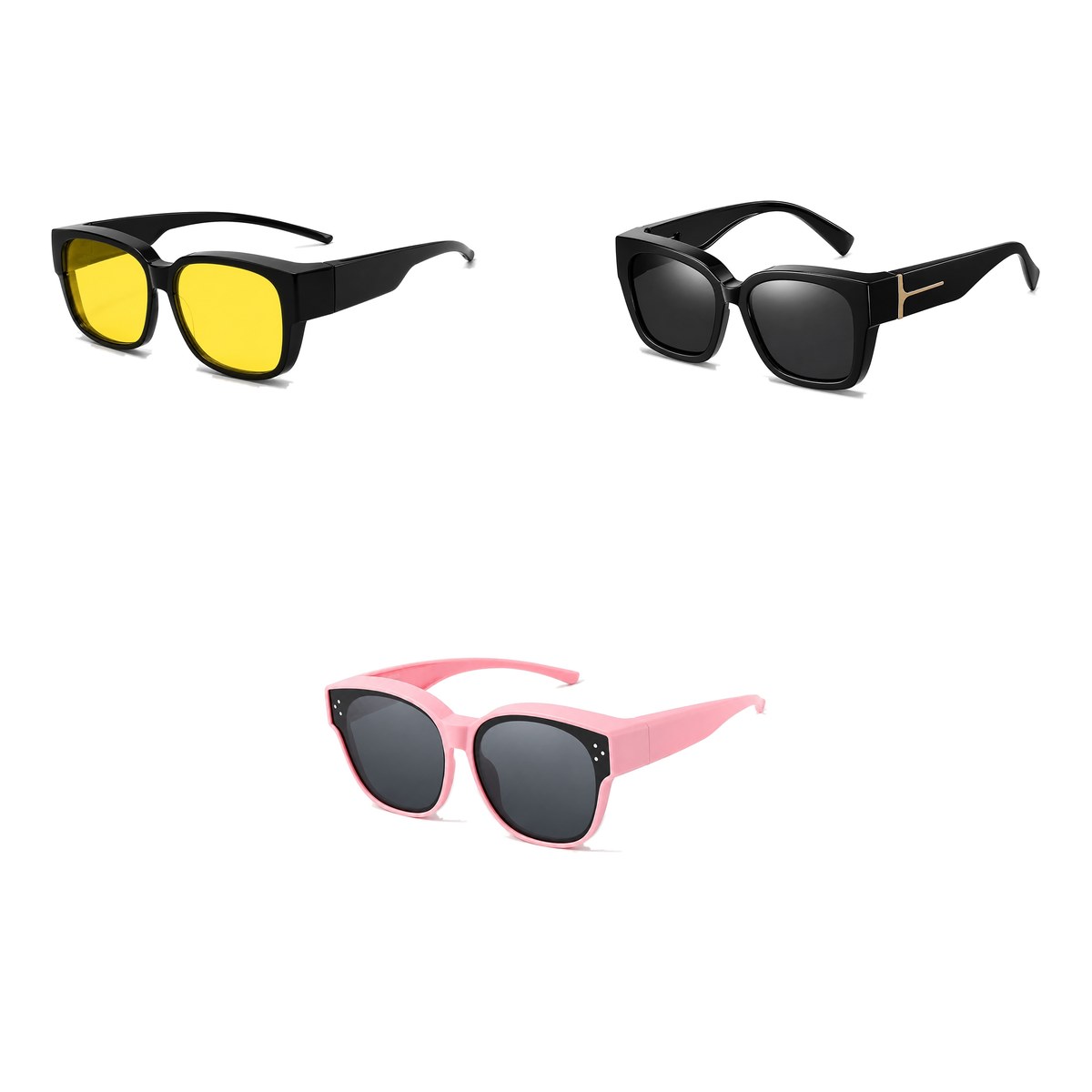 Ferbik family pack: BORÉAL NUIT — Yellow lens, VESPRA — Black, PETIT NORD Pink