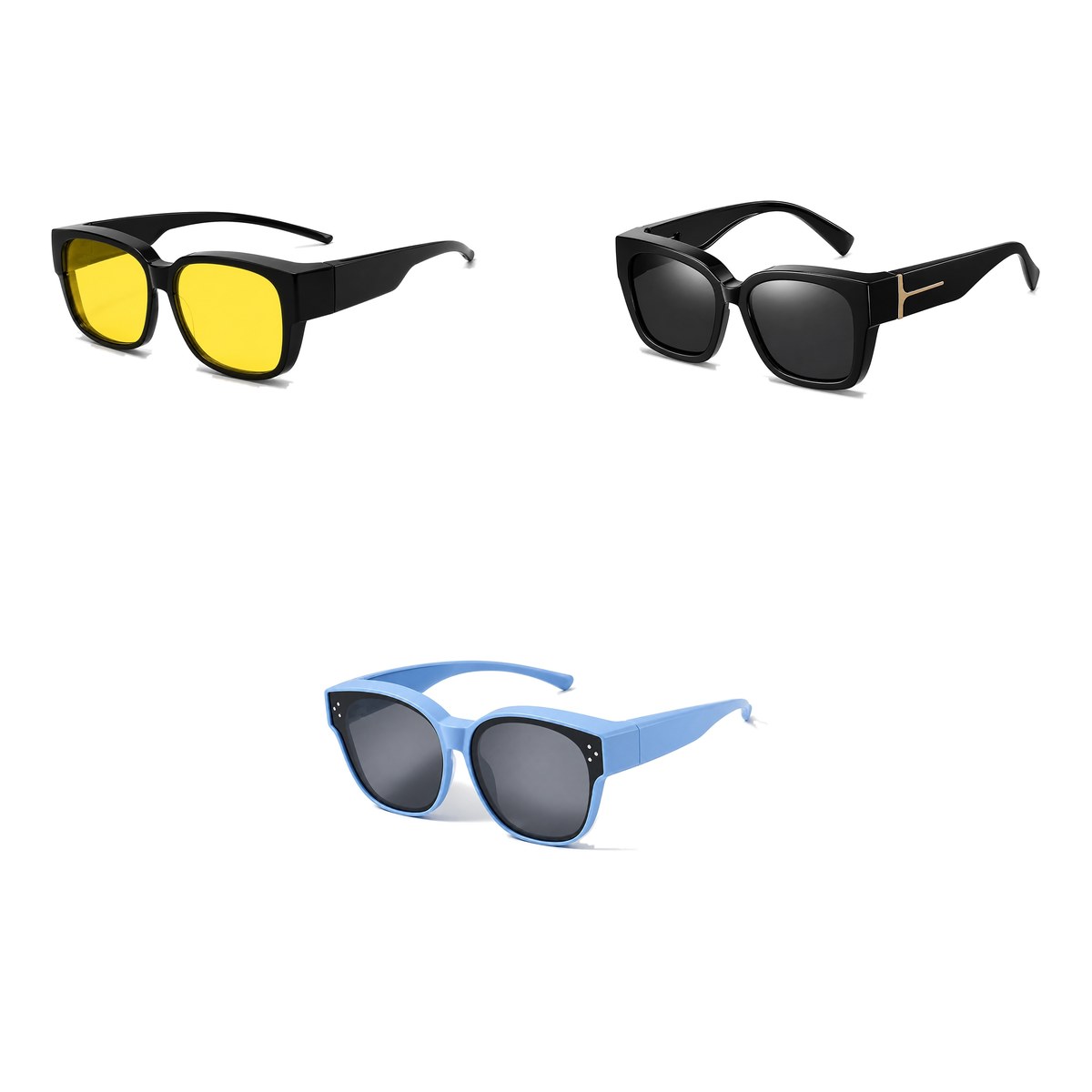 Ferbik family pack: BORÉAL NUIT — Yellow lens, VESPRA — Black, PETIT NORD Sky Blue