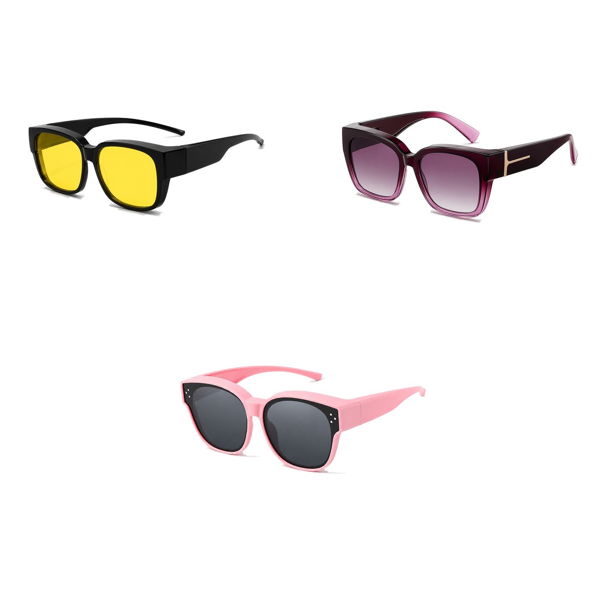Ferbik family pack: BORÉAL NUIT — Yellow lens, VESPRA — Graduated plum, PETIT NORD Pink