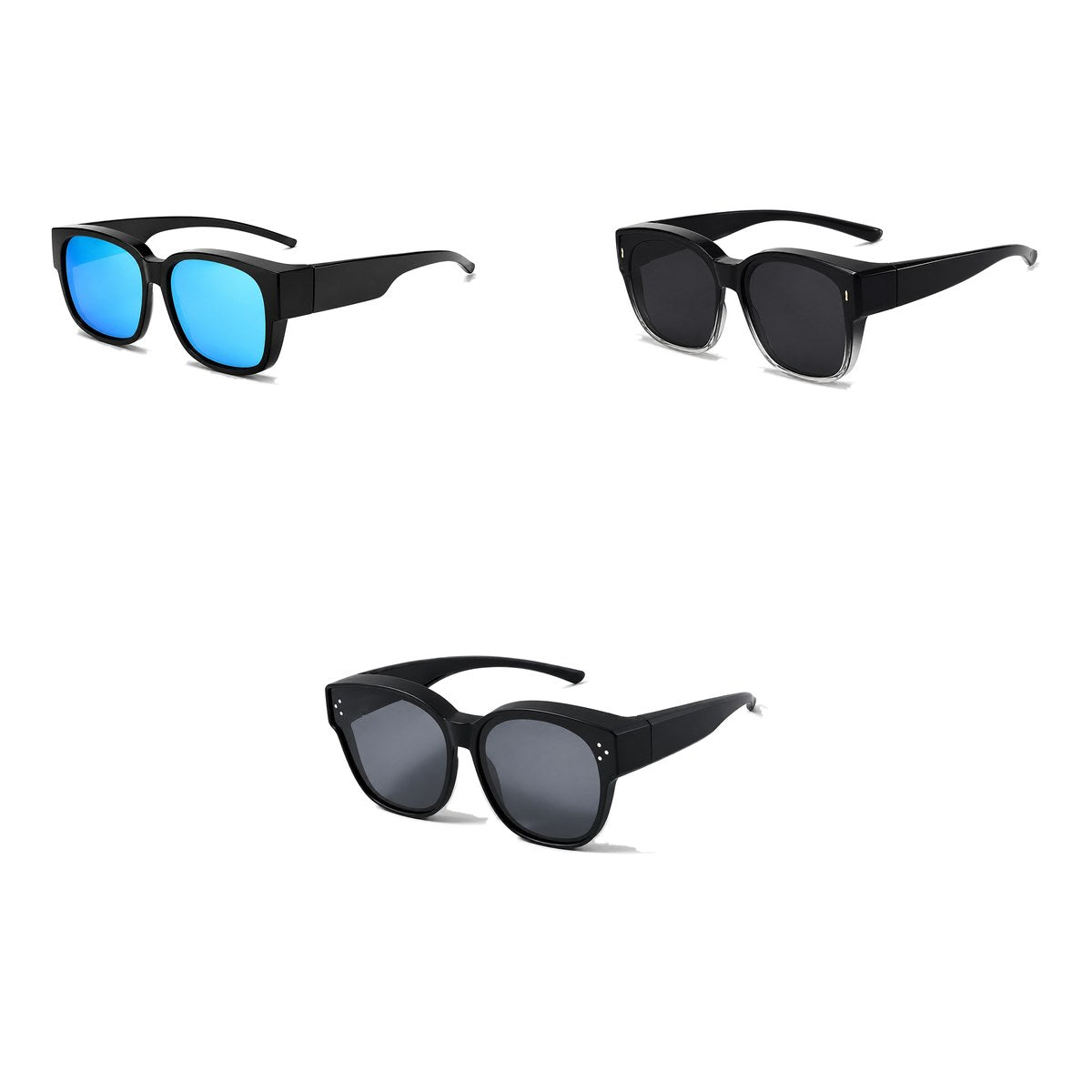 Ferbik family pack: NORDET — Blue mirror, AURORE — Graduated black, PETIT NORD Black