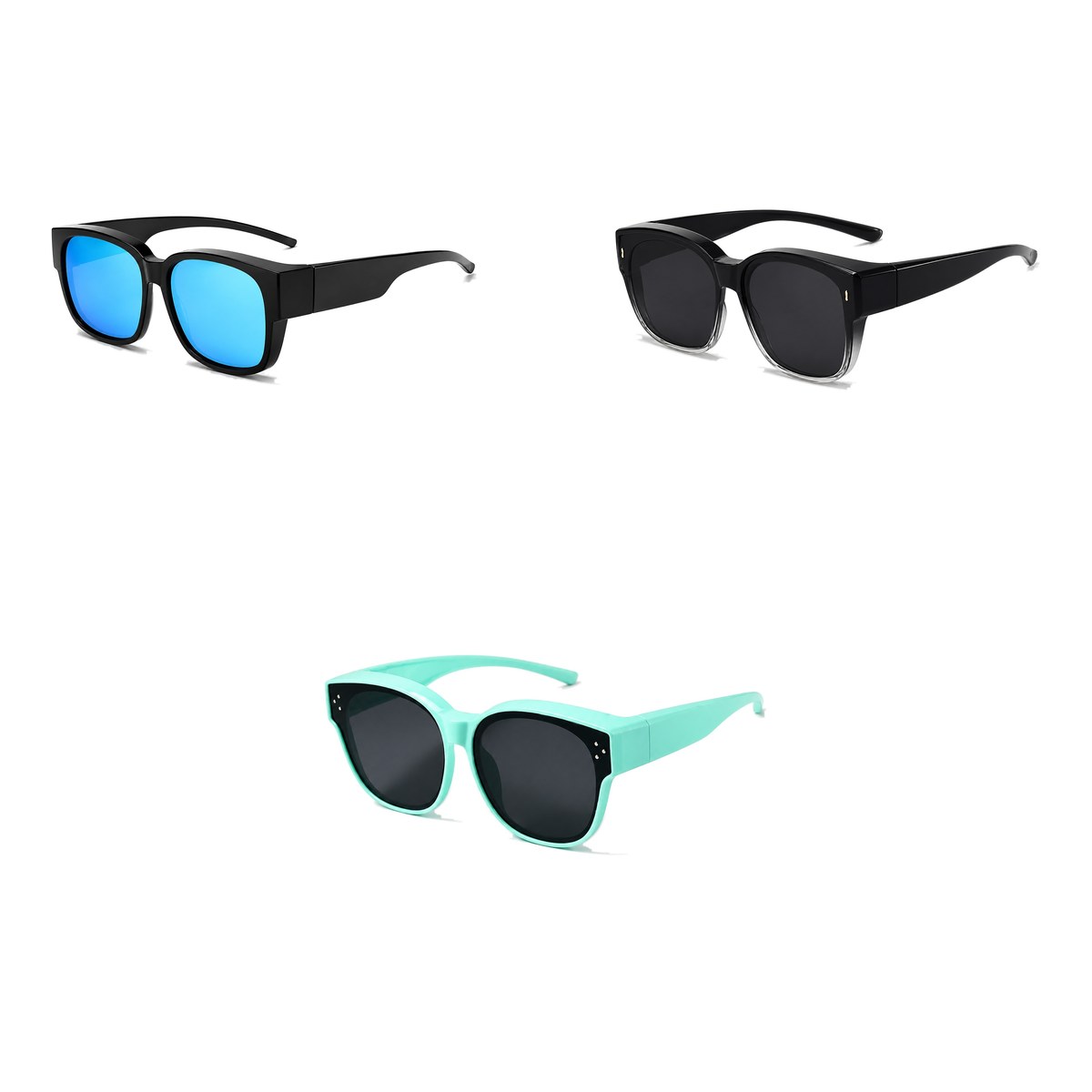Ferbik family pack: NORDET — Blue mirror, AURORE — Graduated black, PETIT NORD Mint