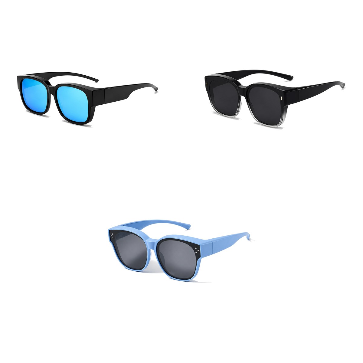 Ferbik family pack: NORDET — Blue mirror, AURORE — Graduated black, PETIT NORD Sky Blue