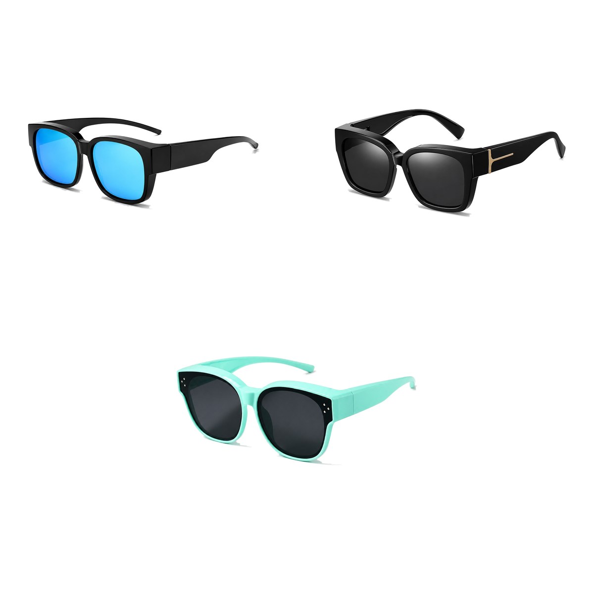 Ferbik family pack: NORDET — Blue mirror, VESPRA — Black, PETIT NORD Mint
