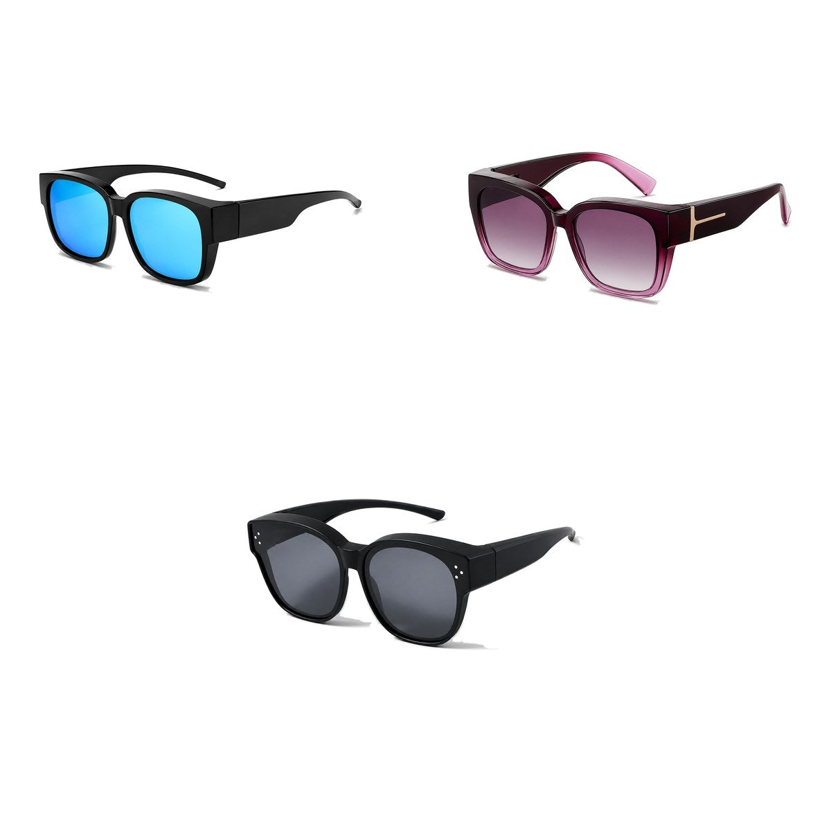 Ferbik family pack: NORDET — Blue mirror, VESPRA — Graduated plum, PETIT NORD Black