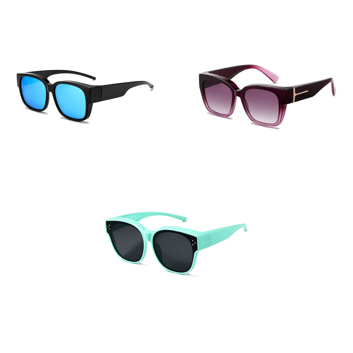 Ferbik family pack: NORDET — Blue mirror, VESPRA — Graduated plum, PETIT NORD Mint
