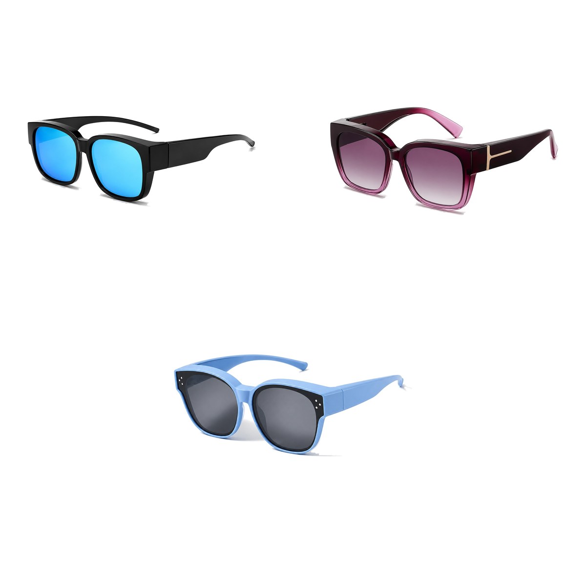 Ferbik family pack: NORDET — Blue mirror, VESPRA — Graduated plum, PETIT NORD Sky Blue