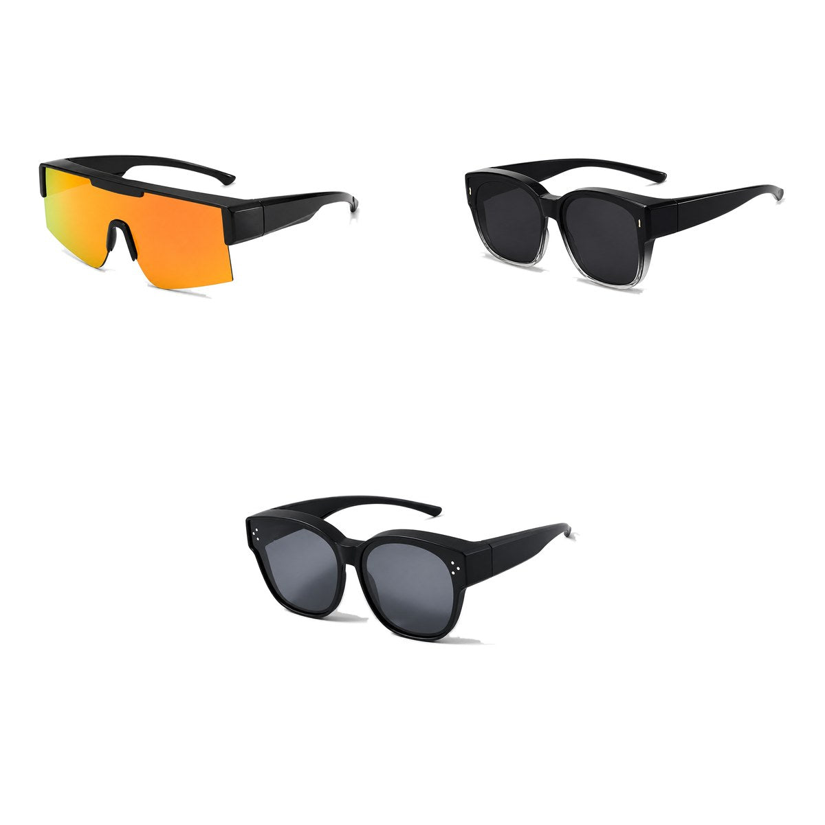 Ferbik family pack: RAFALE — Orange mirror, AURORE — Graduated black, PETIT NORD Black