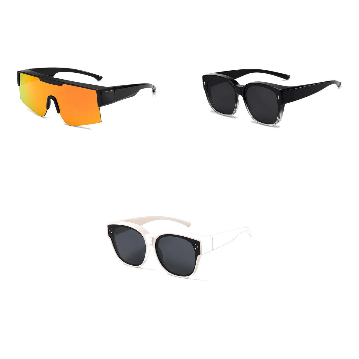 Ferbik family pack: RAFALE — Orange mirror, AURORE — Graduated black, PETIT NORD Cream