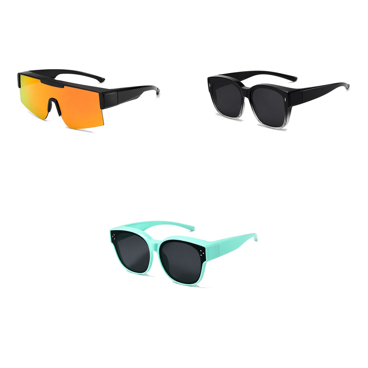 Ferbik family pack: RAFALE — Orange mirror, AURORE — Graduated black, PETIT NORD Mint