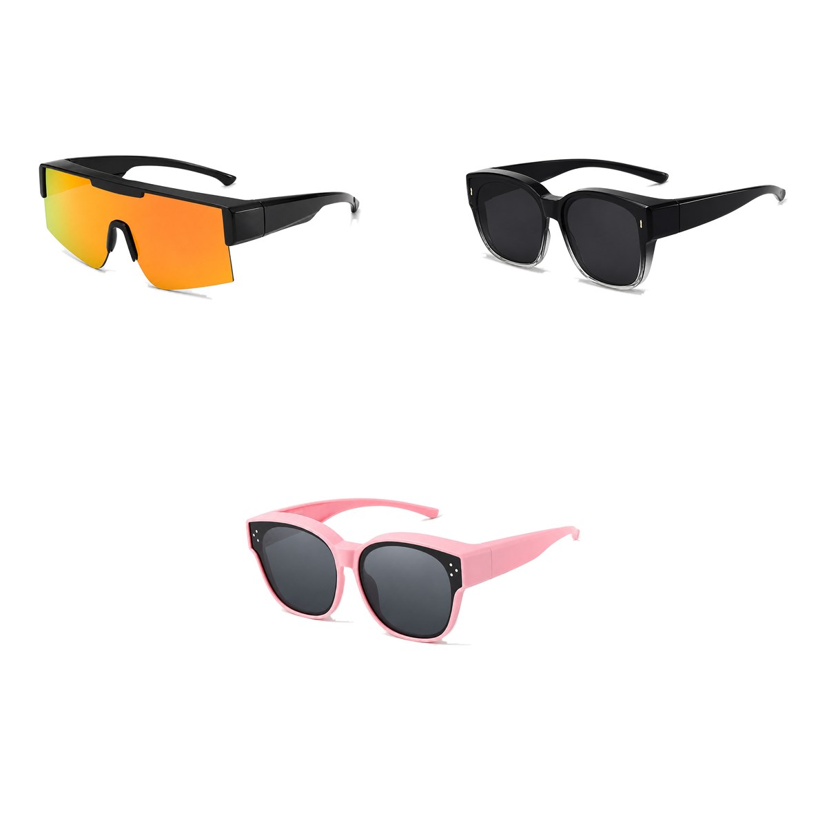 Ferbik family pack: RAFALE — Orange mirror, AURORE — Graduated black, PETIT NORD Pink
