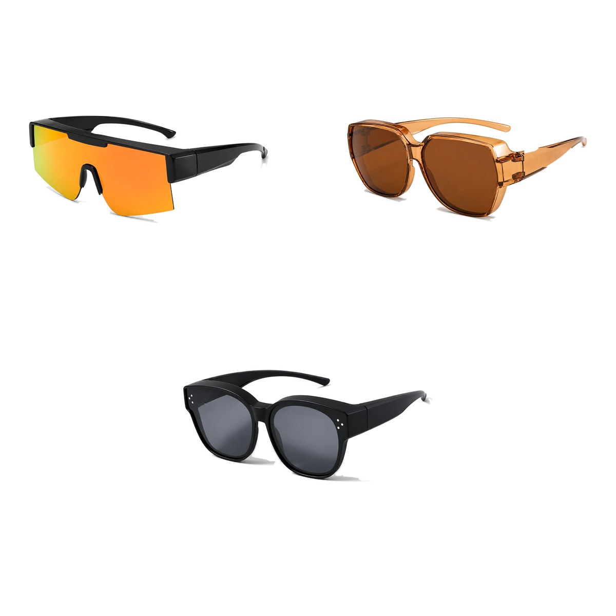Ferbik family pack: RAFALE — Orange mirror, BRUME — Tea, PETIT NORD Black