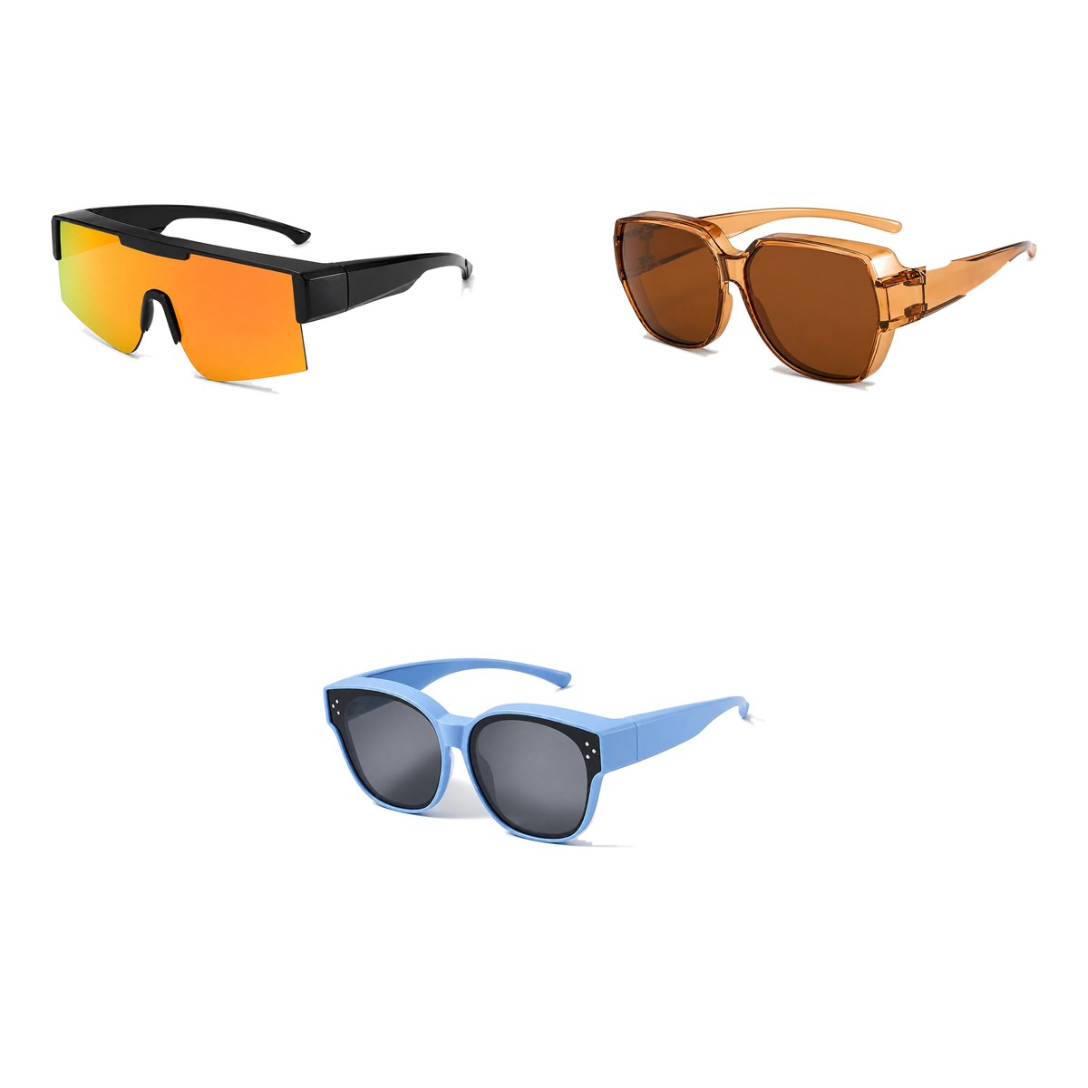 Ferbik family pack: RAFALE — Orange mirror, BRUME — Tea, PETIT NORD Sky Blue