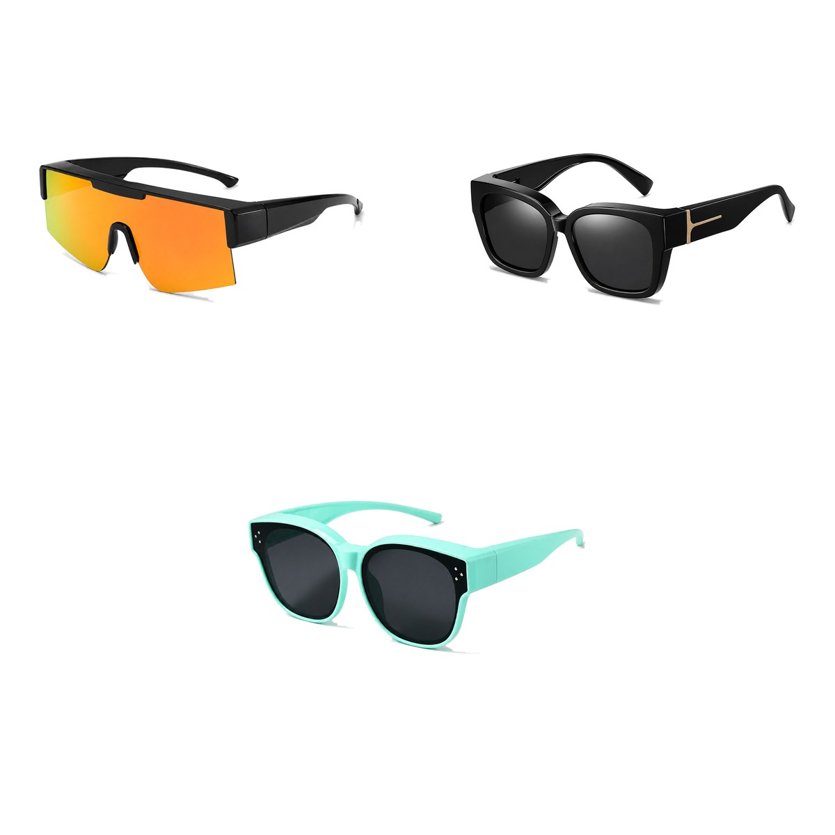 Ferbik family pack: RAFALE — Orange mirror, VESPRA — Black, PETIT NORD Mint