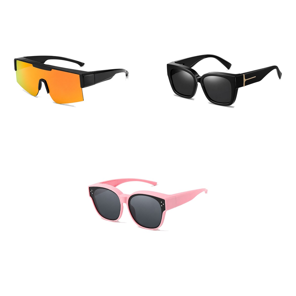 Ferbik family pack: RAFALE — Orange mirror, VESPRA — Black, PETIT NORD Pink